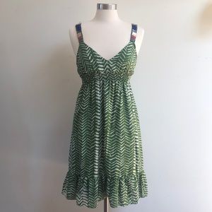 Anthropologie Velvet silk dress beading size M